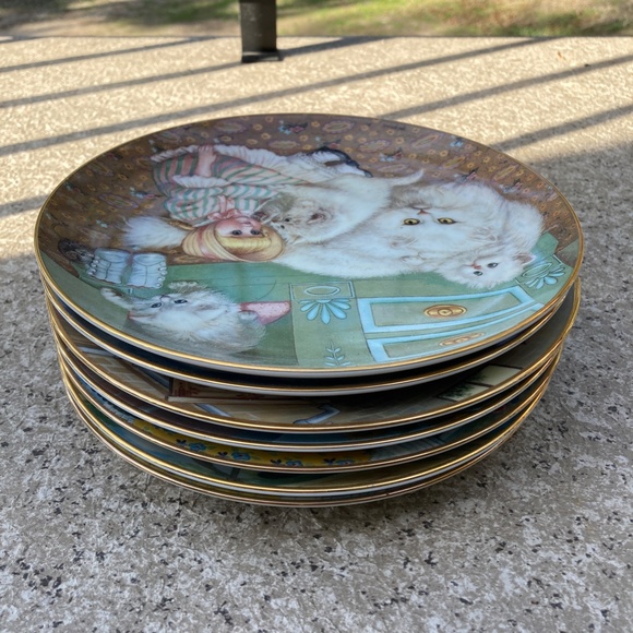 7 Country Kitties Limited Ed. Collector Plates by Gre' Gerardi, Hamilton 1988 - Picture 2 of 11